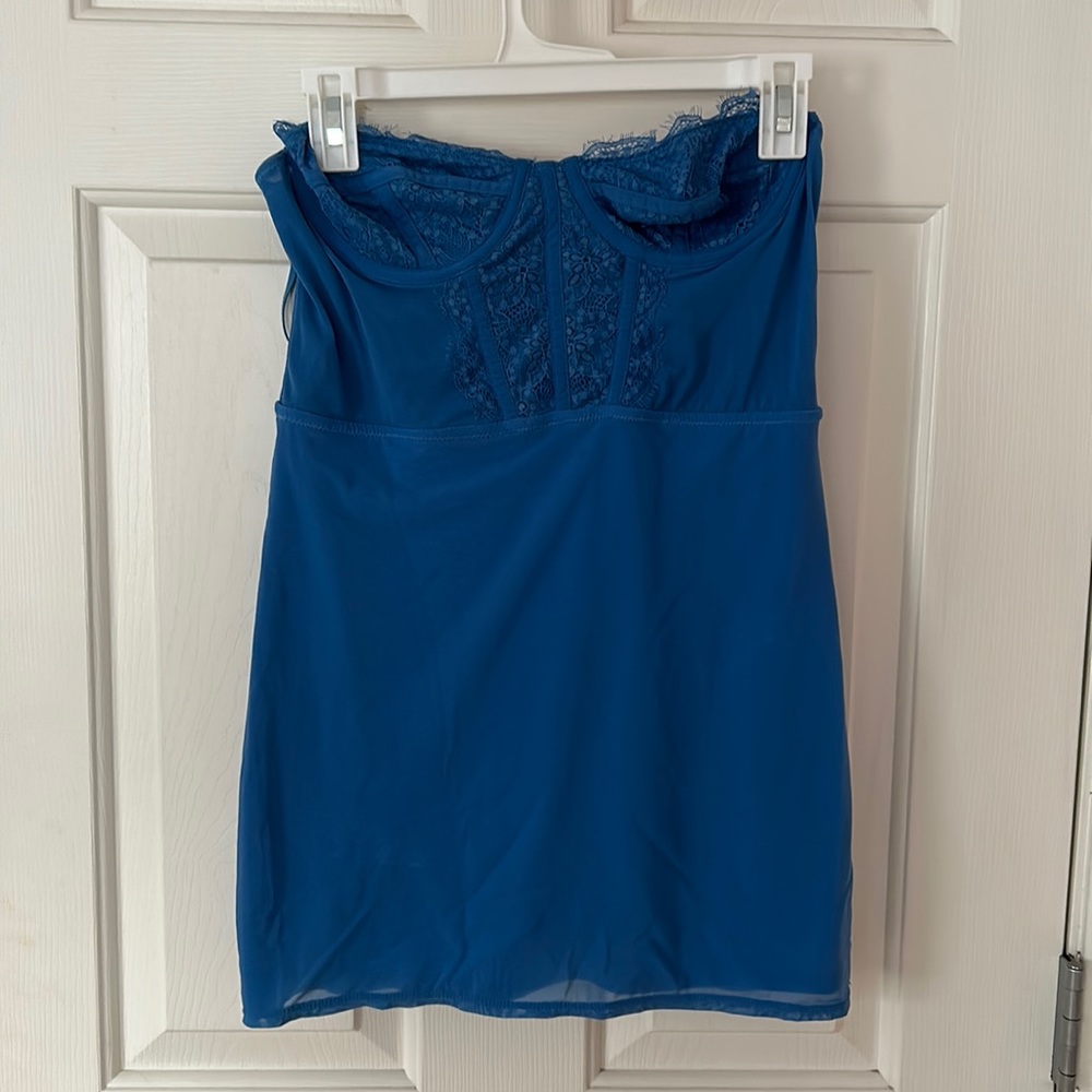 Blue urban outfitters mini dress bustier